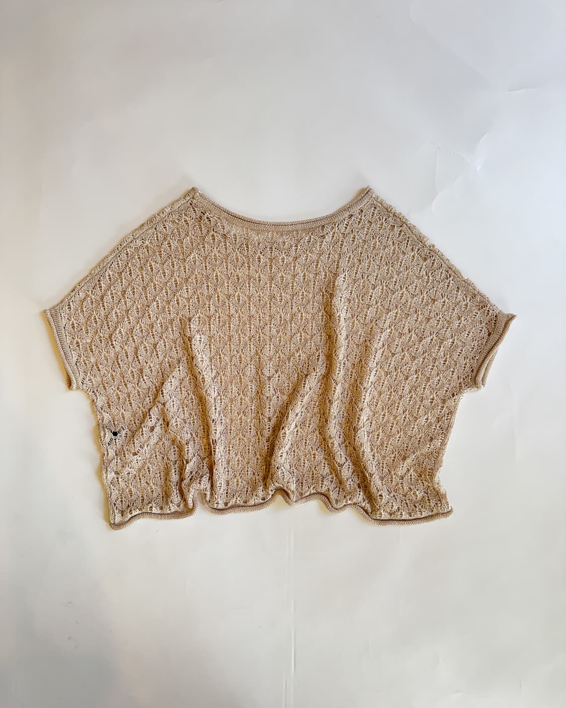 Leaf Pattern Oversized Knit Crop Top  상품이미지3