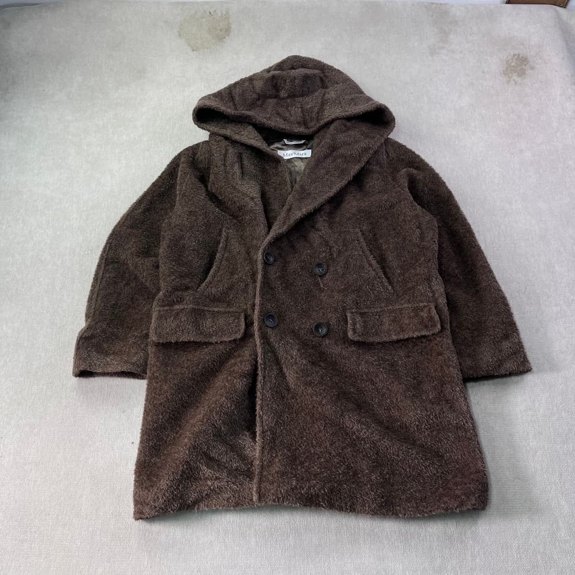 W 100 막스마라 테디 양털 후드 롱 코트 상품이미지1