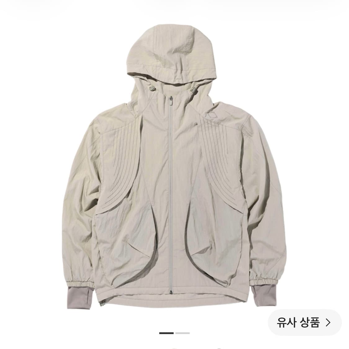 미스치프 쓰레드라인 커브 윈드브레이커 라이트 카키  상품이미지1