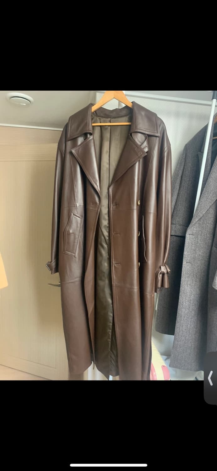 인스턴트펑크 레더 트렌치코트 브라운 3사이즈 상품이미지8