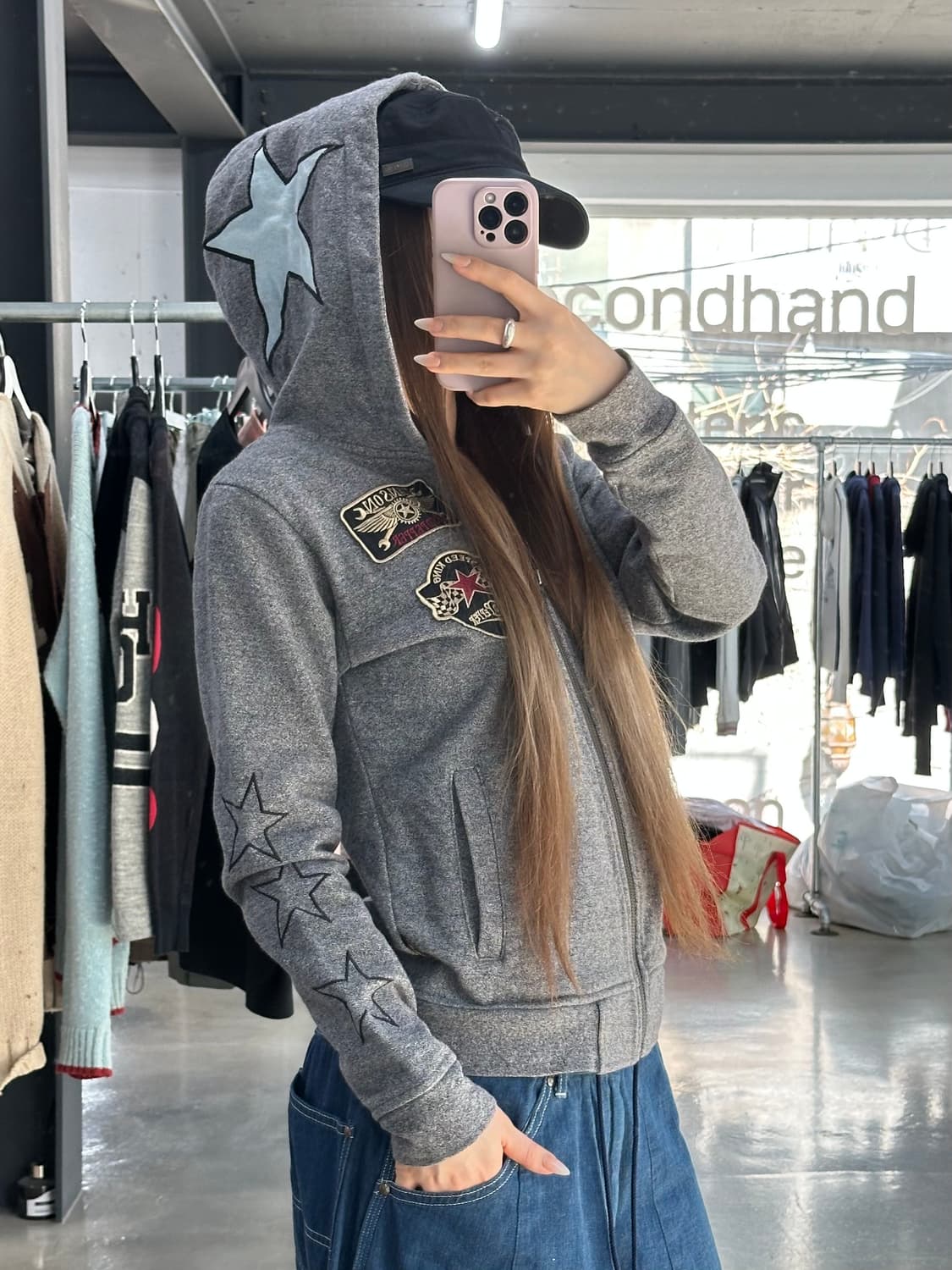 벤슨 x RED PEPPER 스타 자수 후드집업 상품이미지2