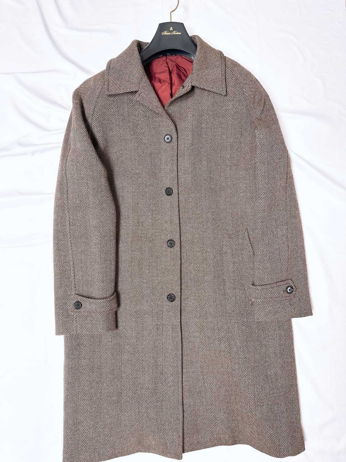 브룩스 브라더스 이태리 안젤리코 울 100% 헤링본 발마칸 코트  상품이미지9