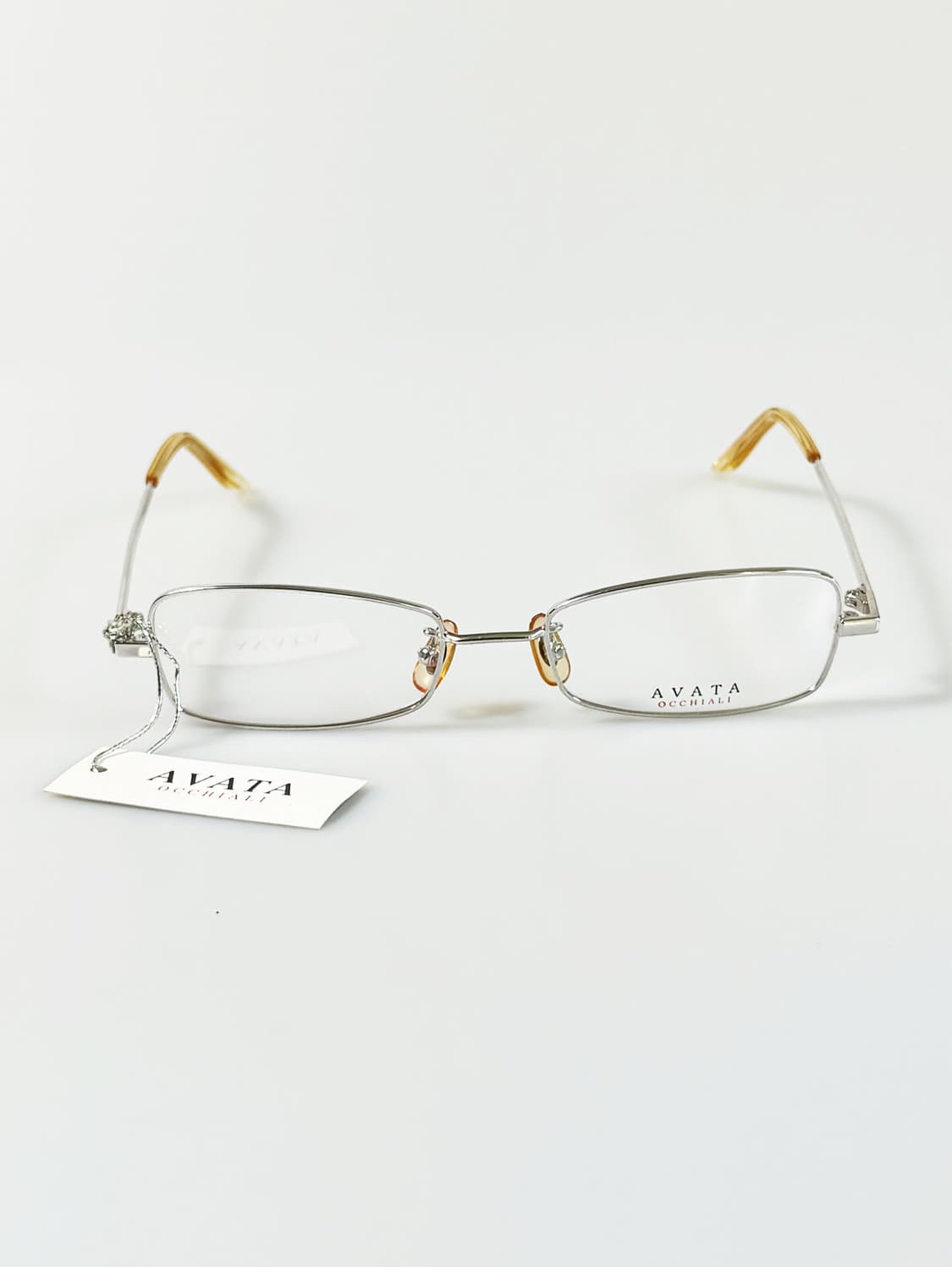 90s AVATA 실버 슬림 스퀘어 빈티지 안경 상품이미지2