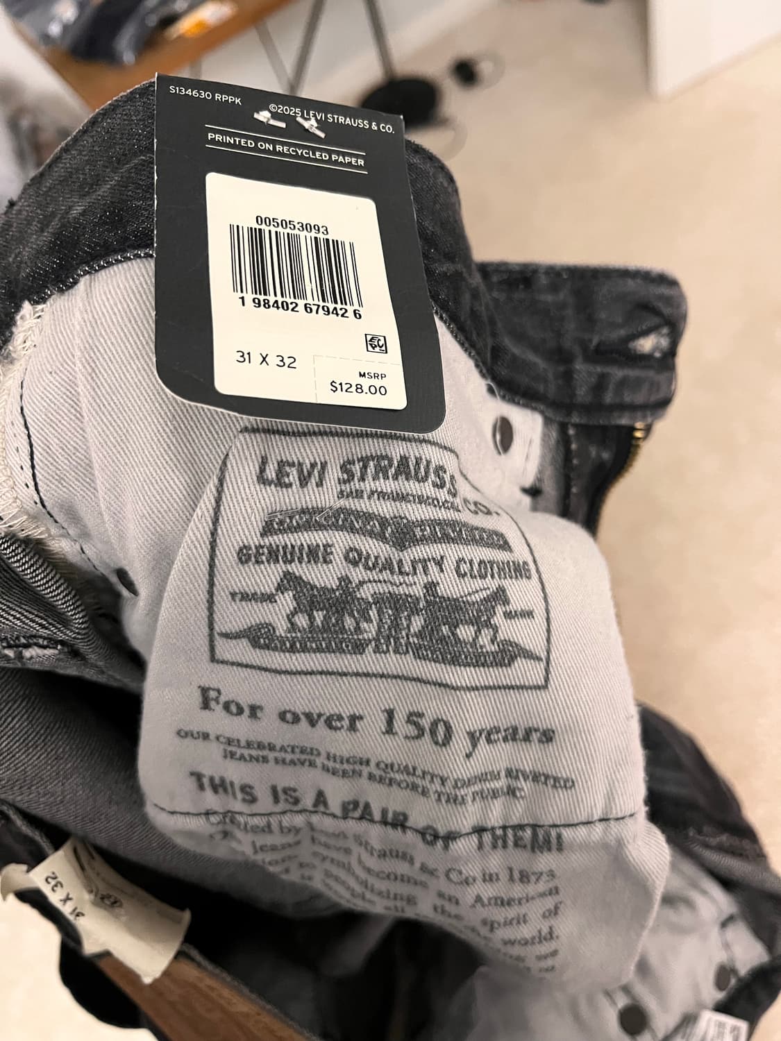 [택포/새상품] 평생 입는 클래식, 리바이스 505 프리미엄 셀비지 흑청 상품이미지8