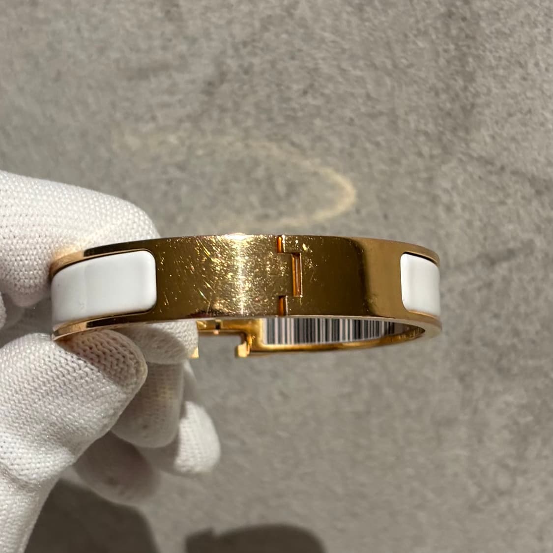 A PM사이즈 에르메스 클릭아슈 팔찌 화이트&골드 상품이미지8