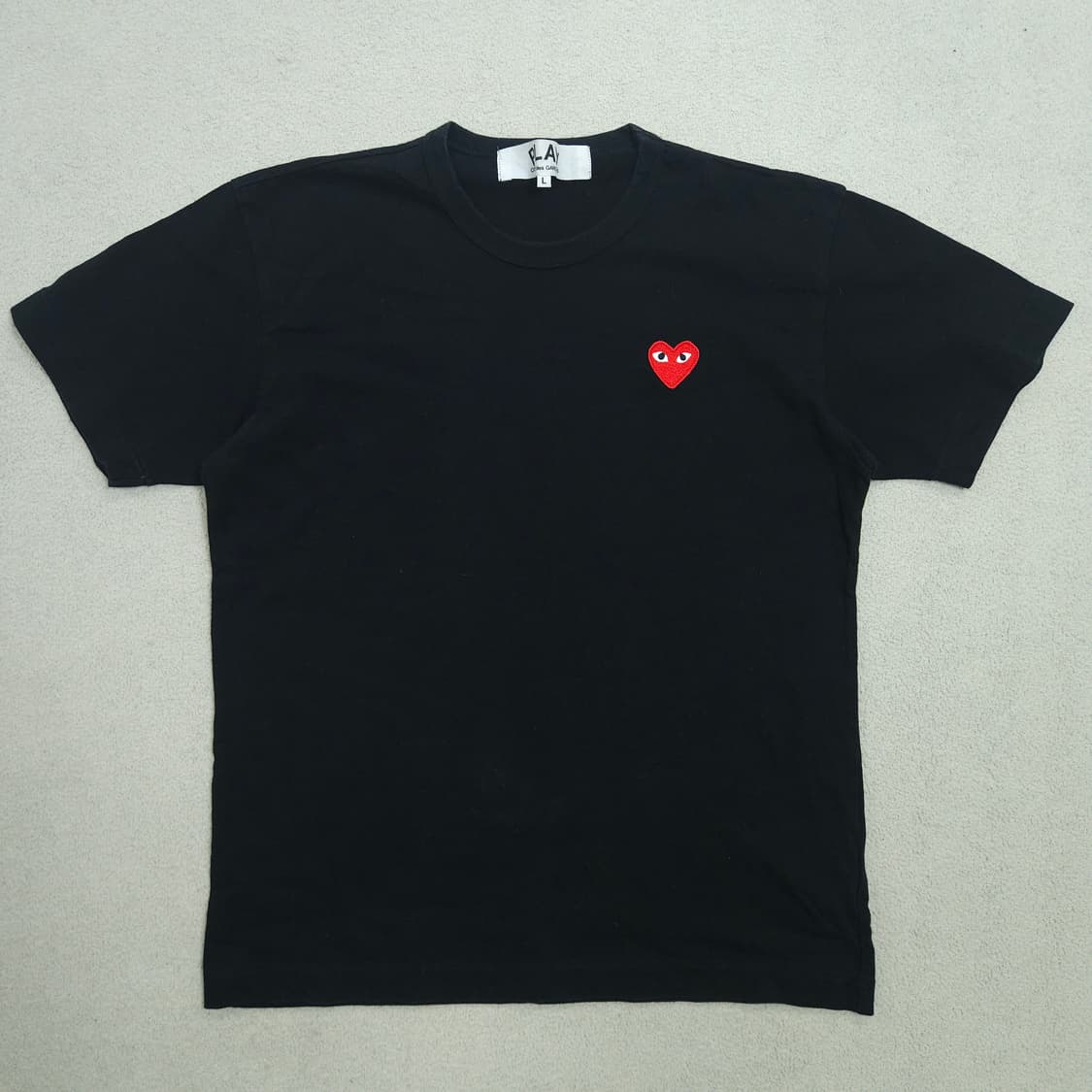 꼼데가르송 하트 와펜 반팔티 L 블랙 상품이미지1