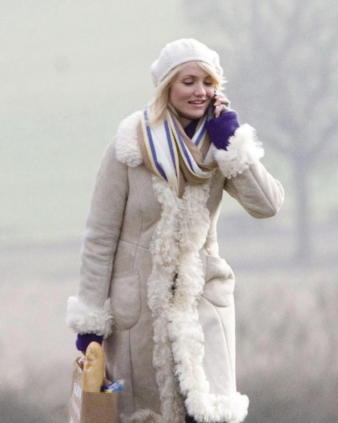 큐리티 무스탕 롱 코트 베이지 S (정가37만원) 상품이미지8