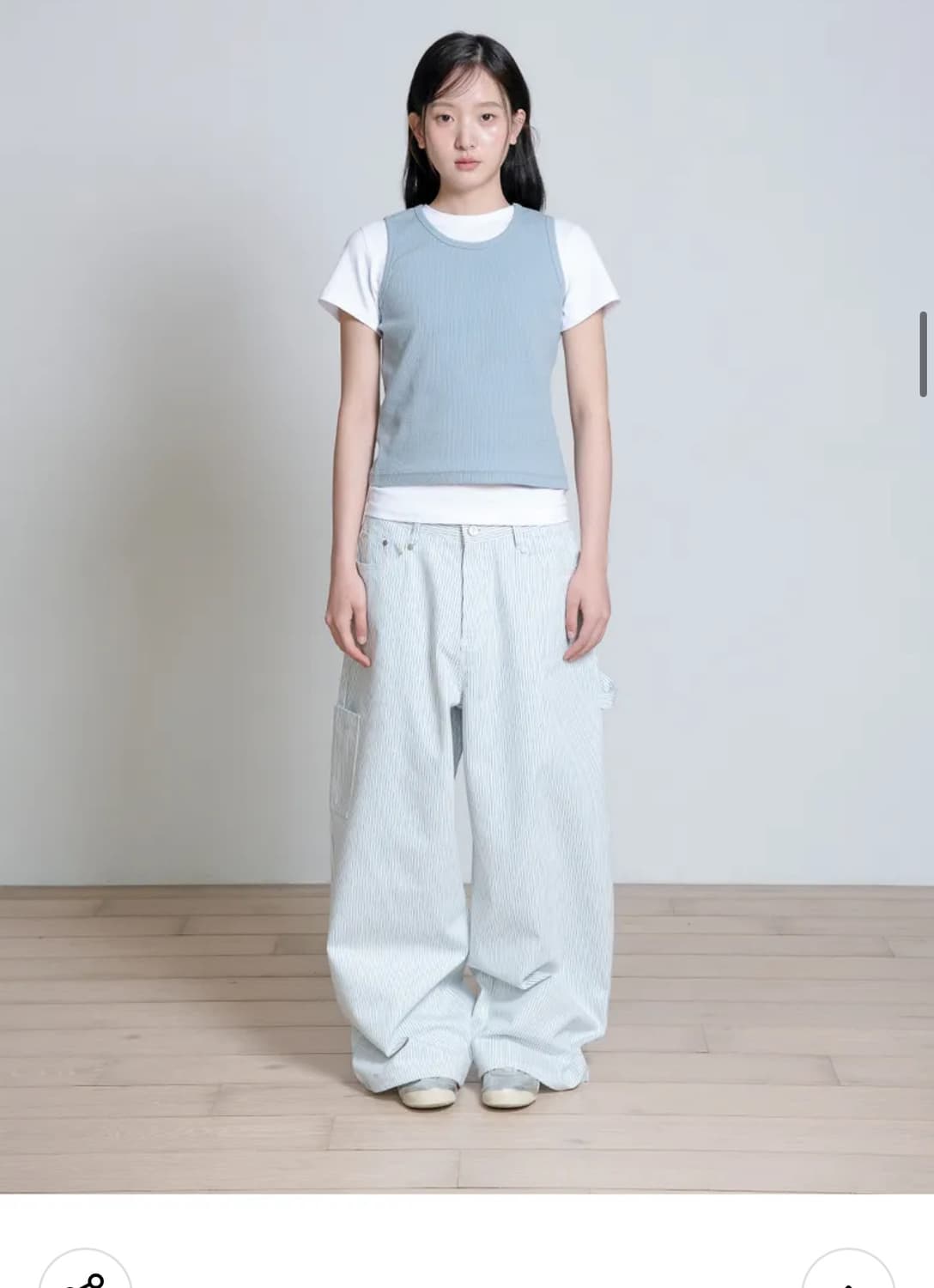 오피쉬 로고 스트라이프 워크 팬츠 화이트 1사이즈 상품이미지2