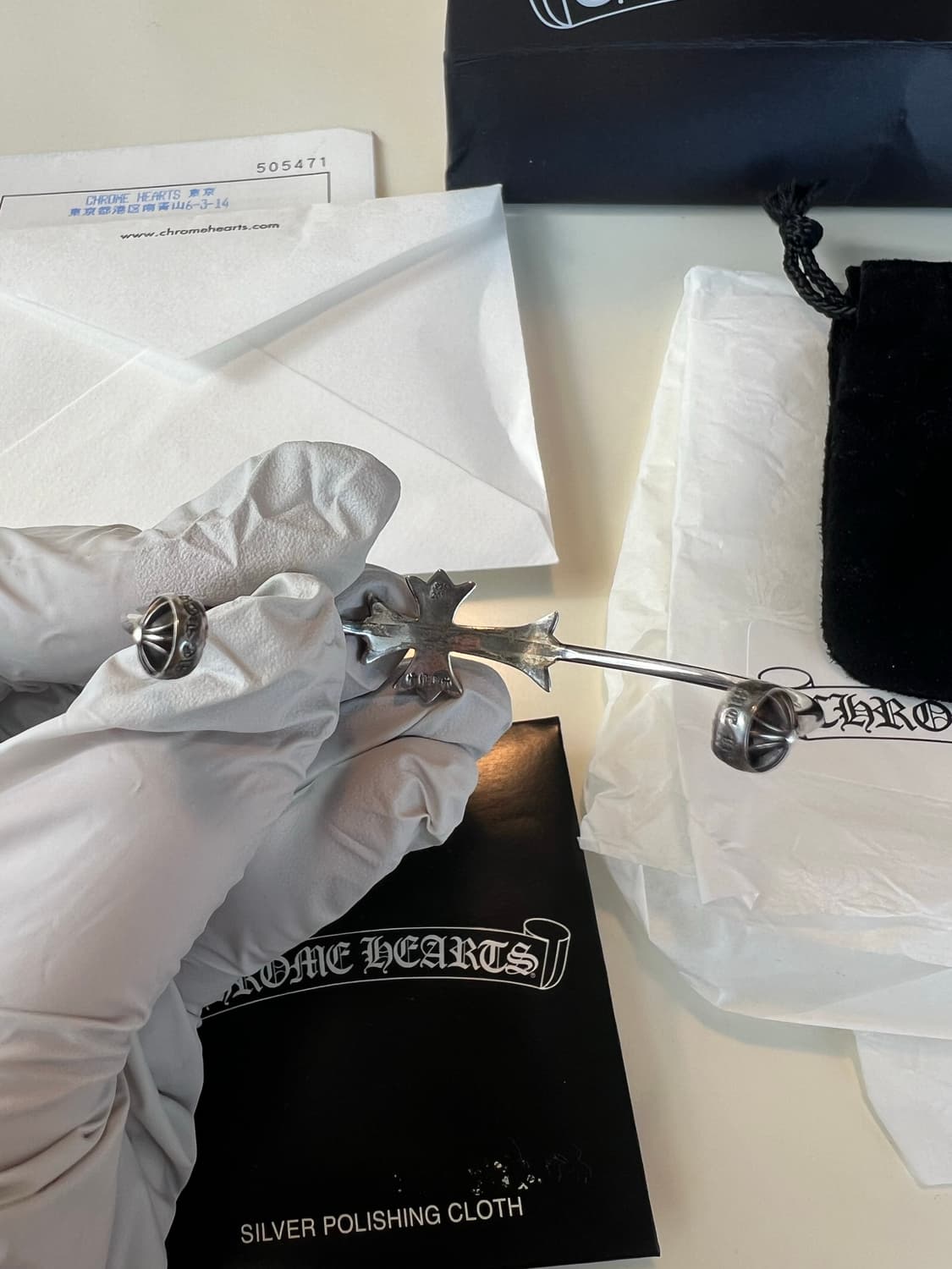 크롬하츠 스키니 타이니 크로스 뱅글 팔찌 상품이미지7