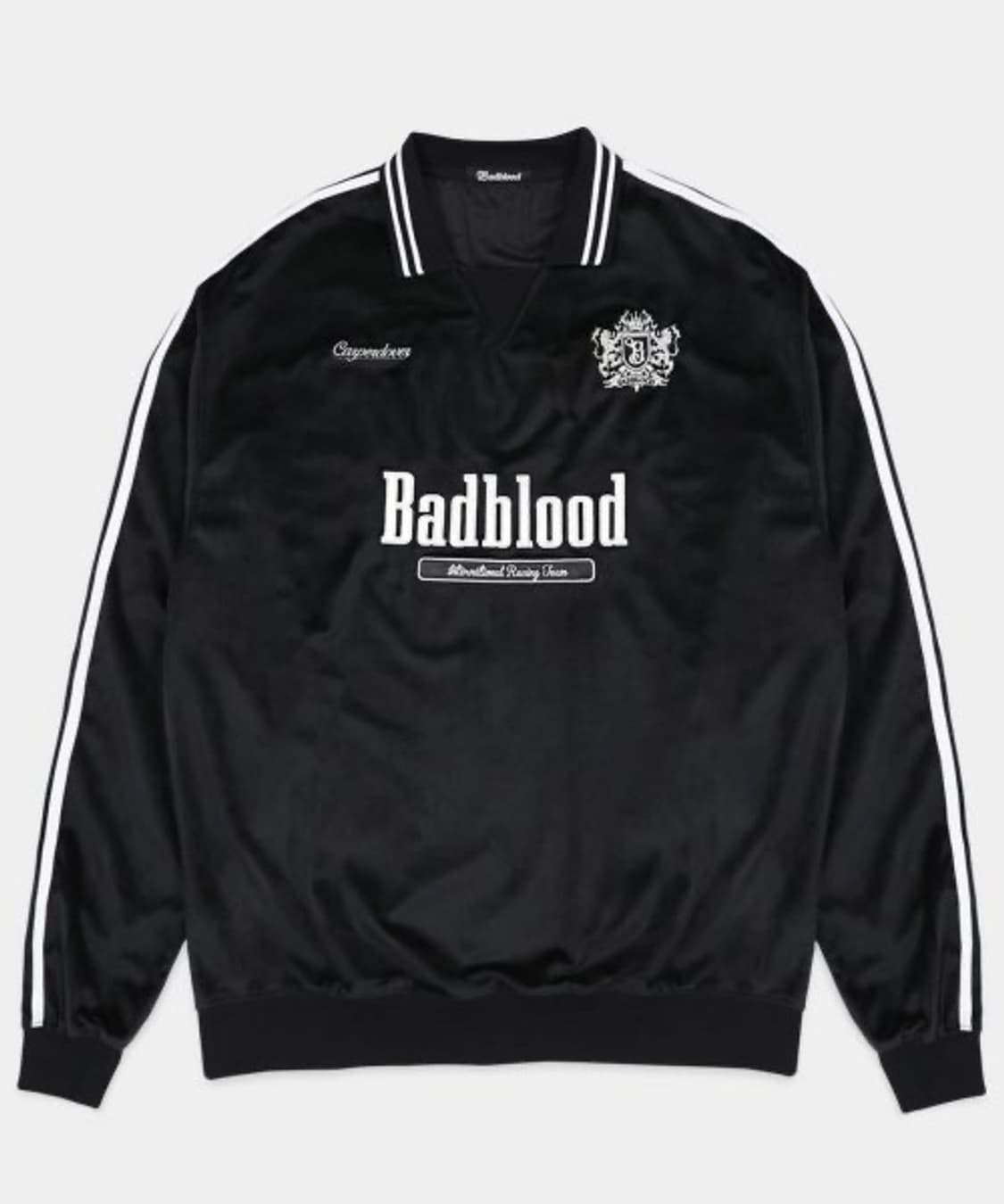 배드블러드 스포츠 클럽 벨벳 맨투맨 블랙 상품이미지1