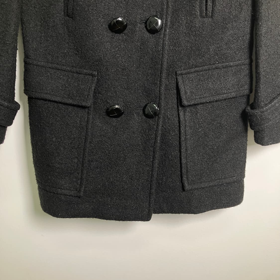 이자벨마랑 에뚜왈 블랙 울 논카라 더블 코트 36 상품이미지6