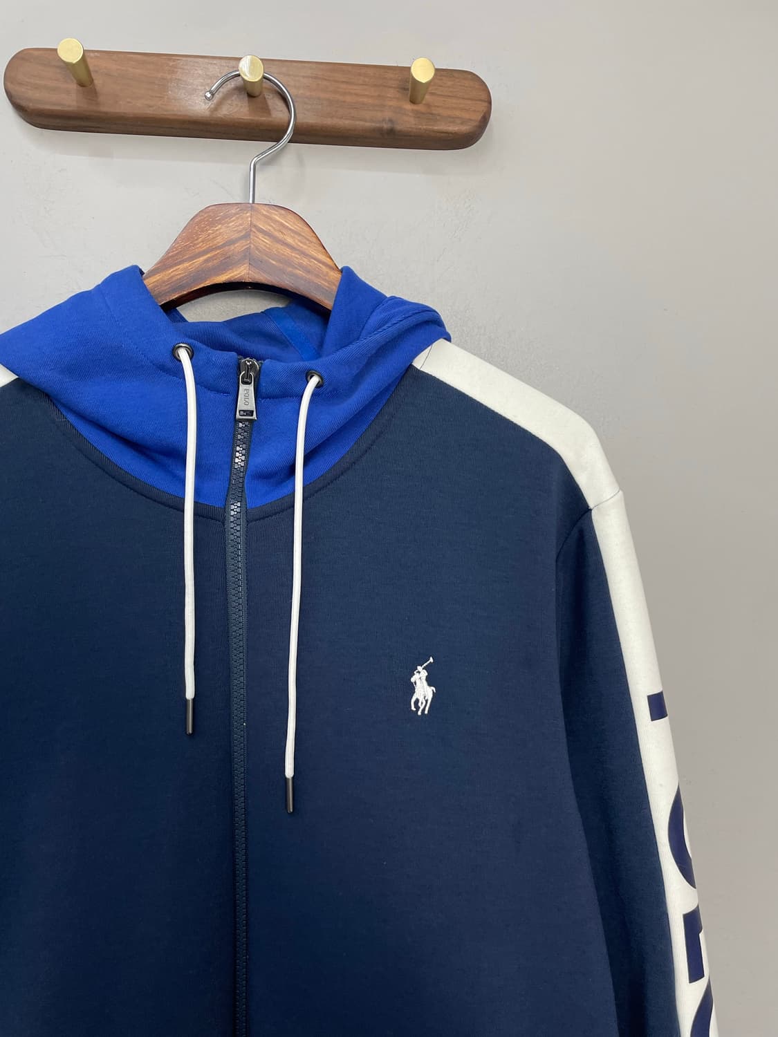 폴로 랄프로렌 네이비 블루 배색 후드집업 H1603 상품이미지3