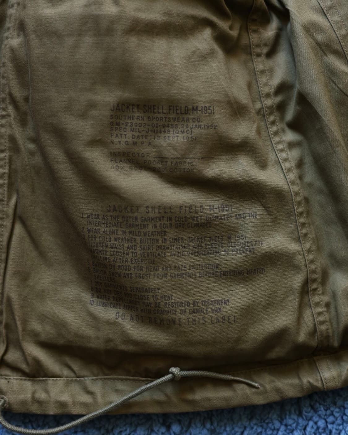 초기형 오리지널 M-51 필드자켓 데드스탁 Regular-Small 상품이미지6