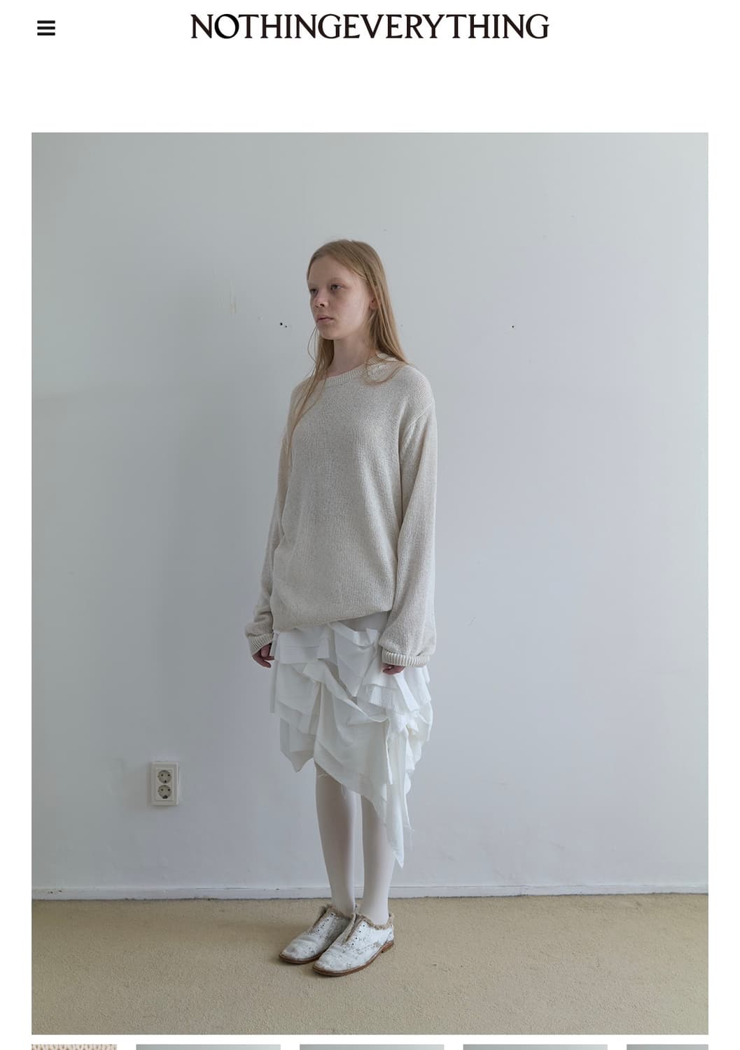 OVERSIZED LINEN SWEATER IN IVORY 상품이미지2