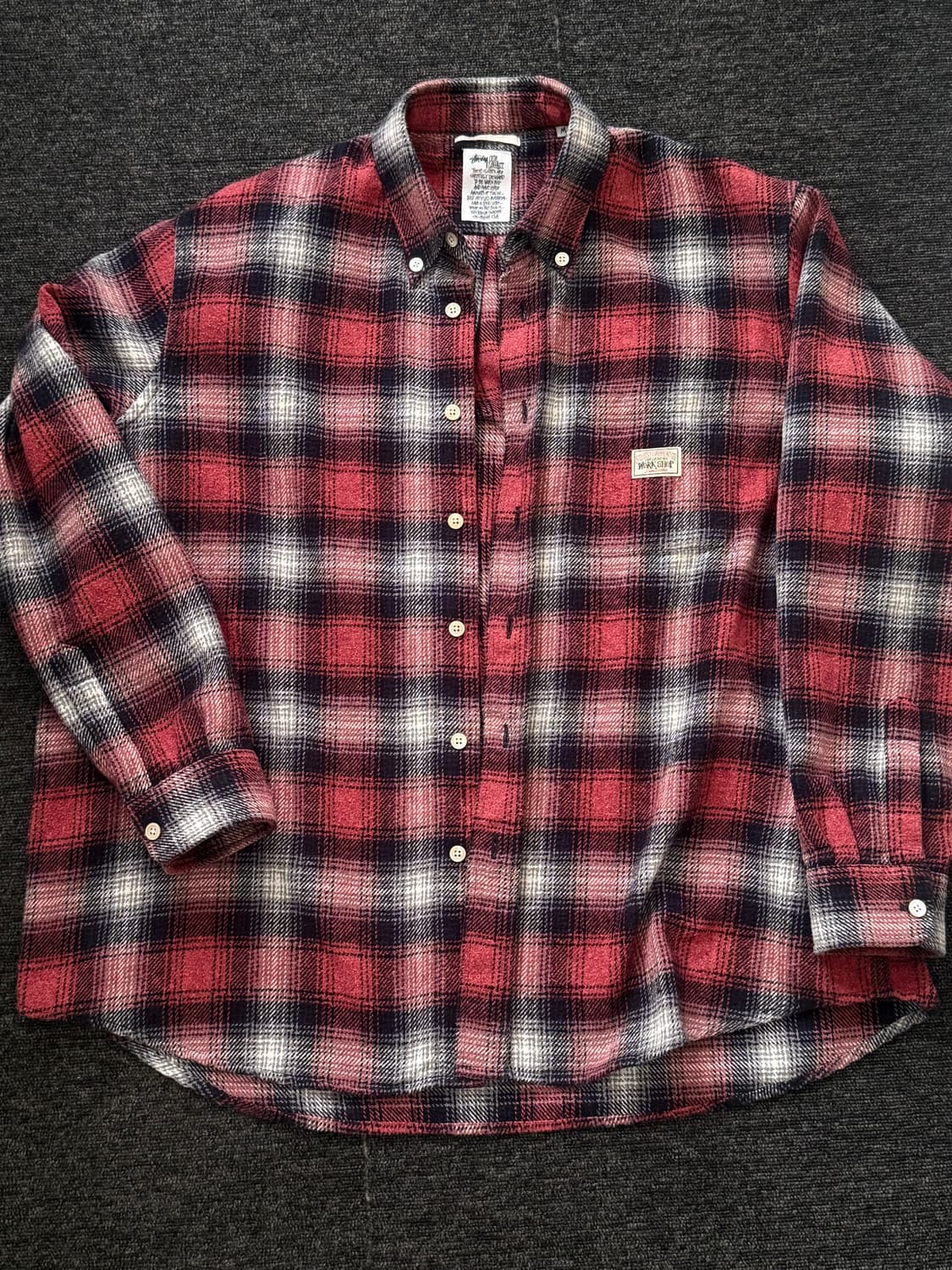 [M] 스투시 x 아워레가시 워크샵 체크 셔츠 레드 아버리스트 체크 상품이미지4