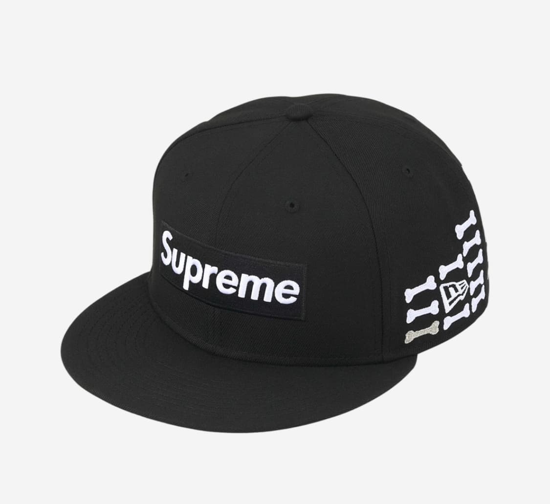 Supreme Bones Box Logo New Era Black 상품이미지1