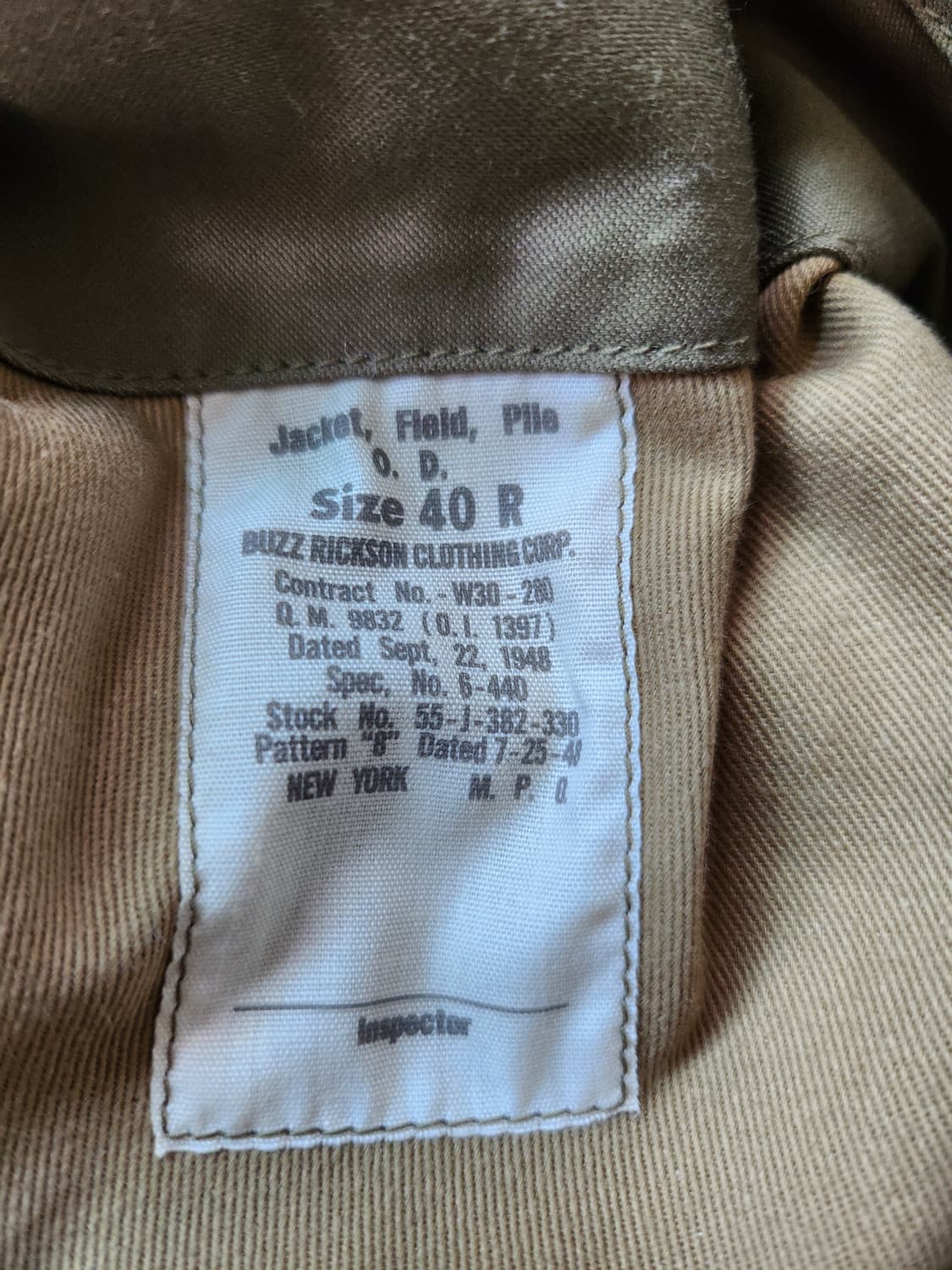 Buzzrickson m43 pile liner 상품이미지6