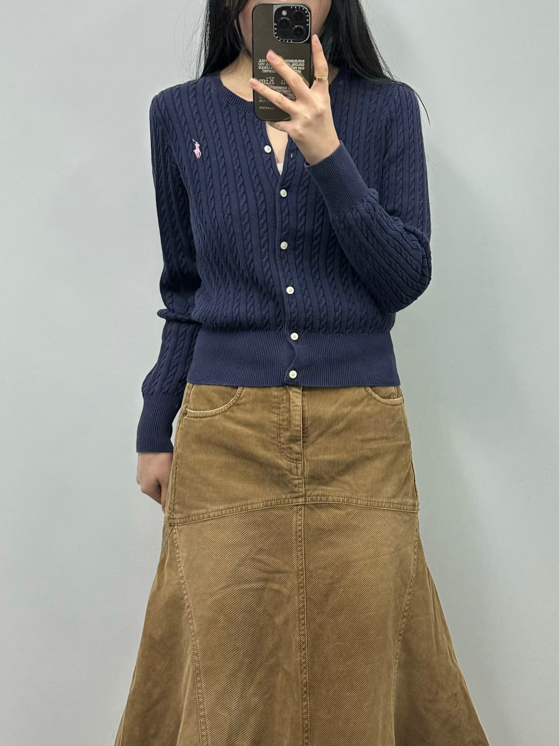 폴로 랄프로렌 네이비 꽈배기 니트 가디건 상품이미지1