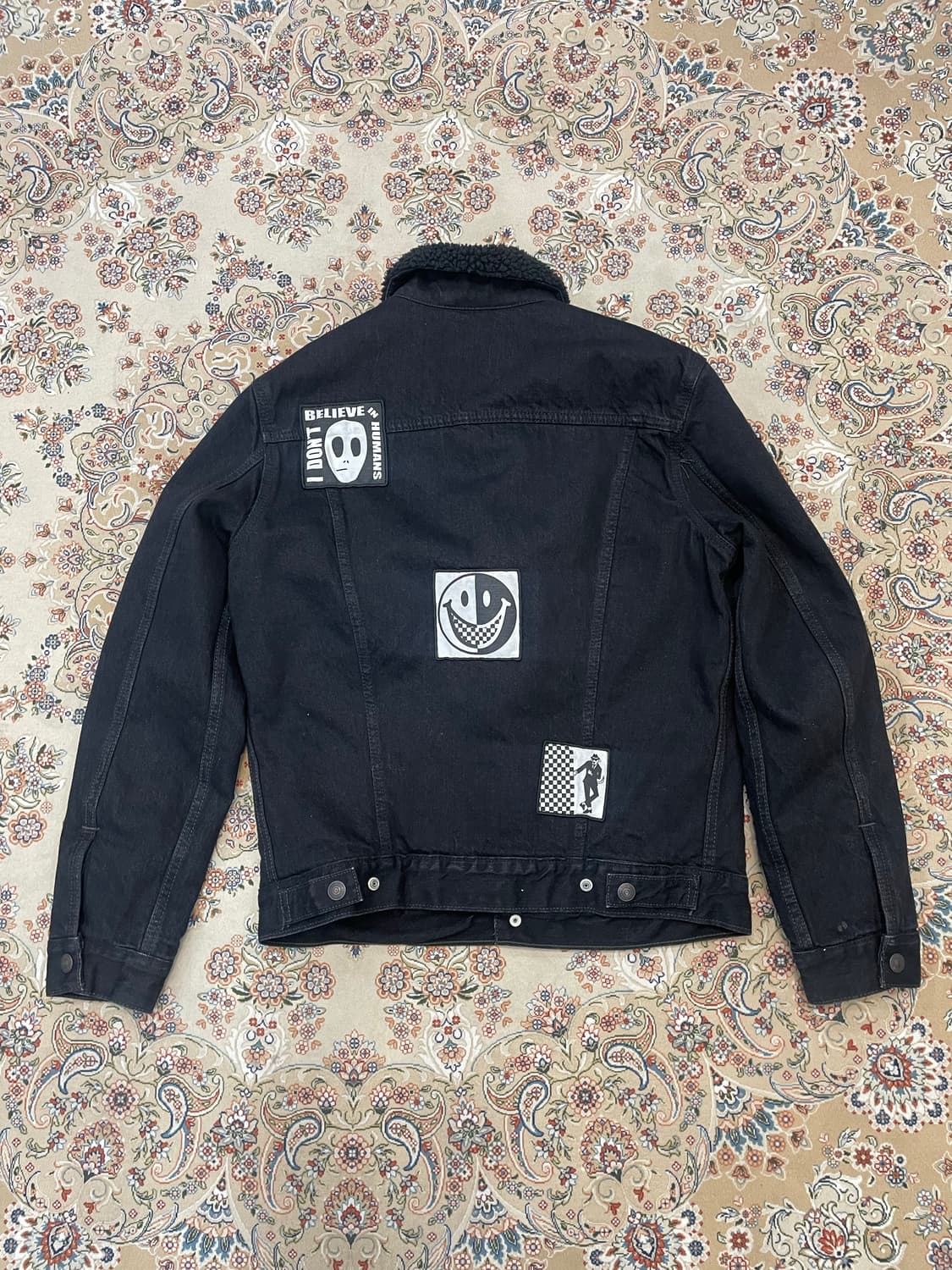 리바이스 빅E 셰르파 트러커 패치 배틀 데님 자켓 블랙 S 상품이미지2