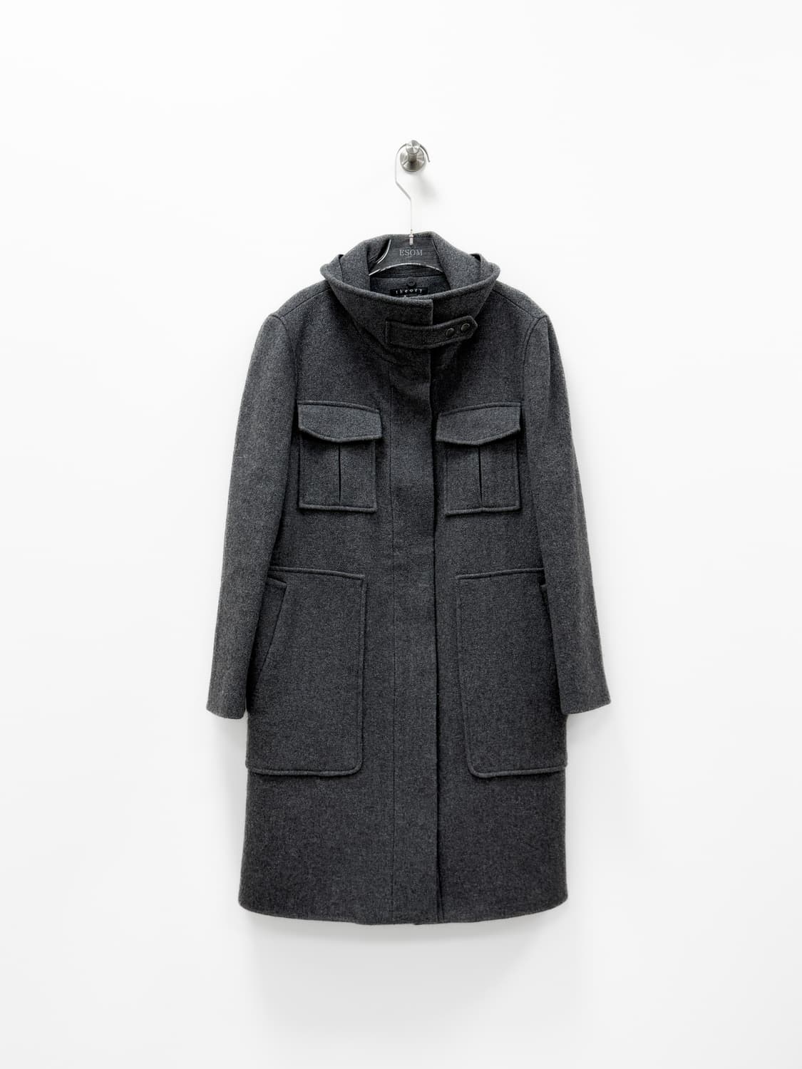 띠어리 유틸리티 하이넥 퀼팅 라이너 울 코트 상품이미지1