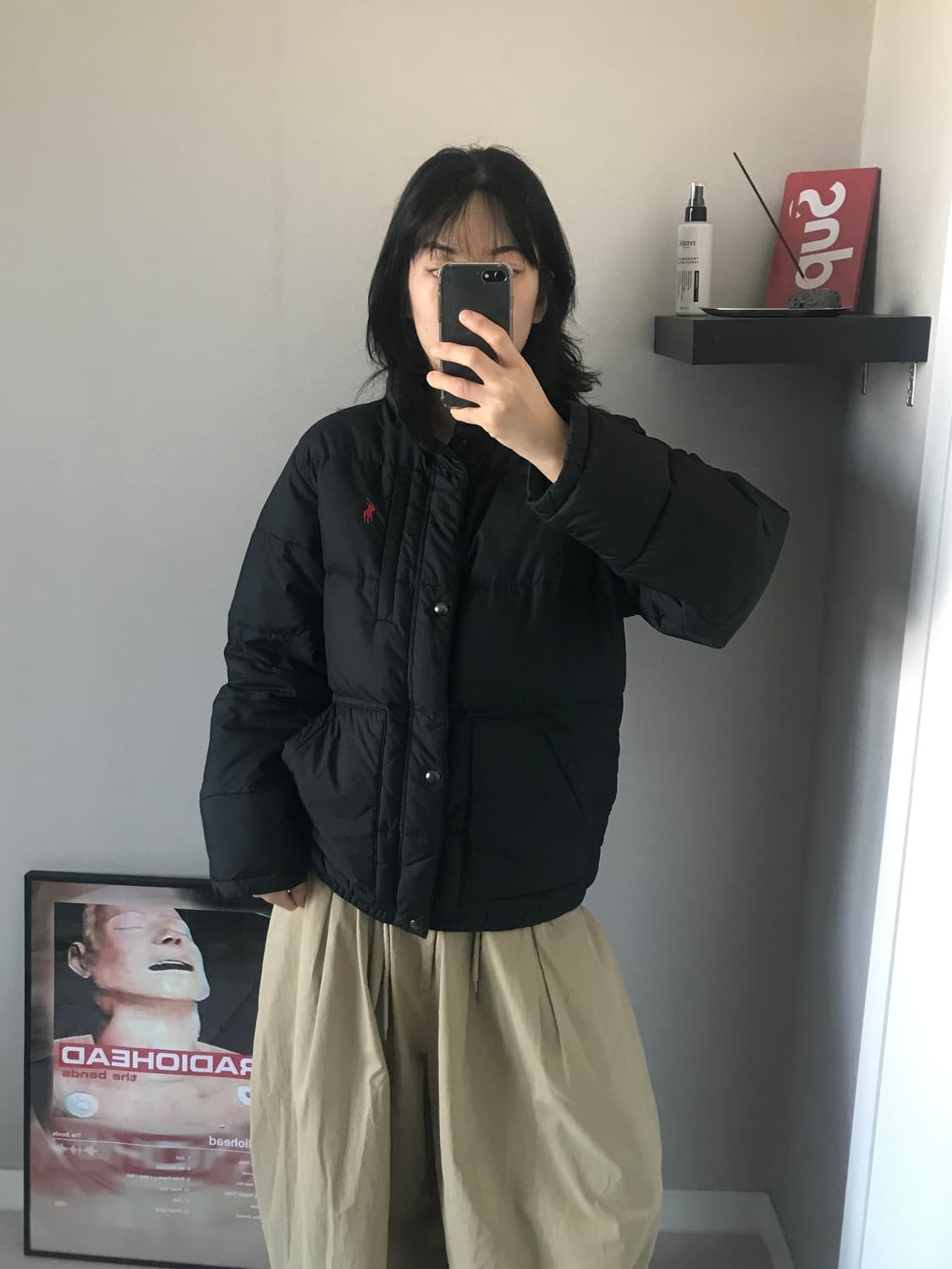 폴로 랄프로렌 포니로고 블랙 푸퍼 패딩 상품이미지1