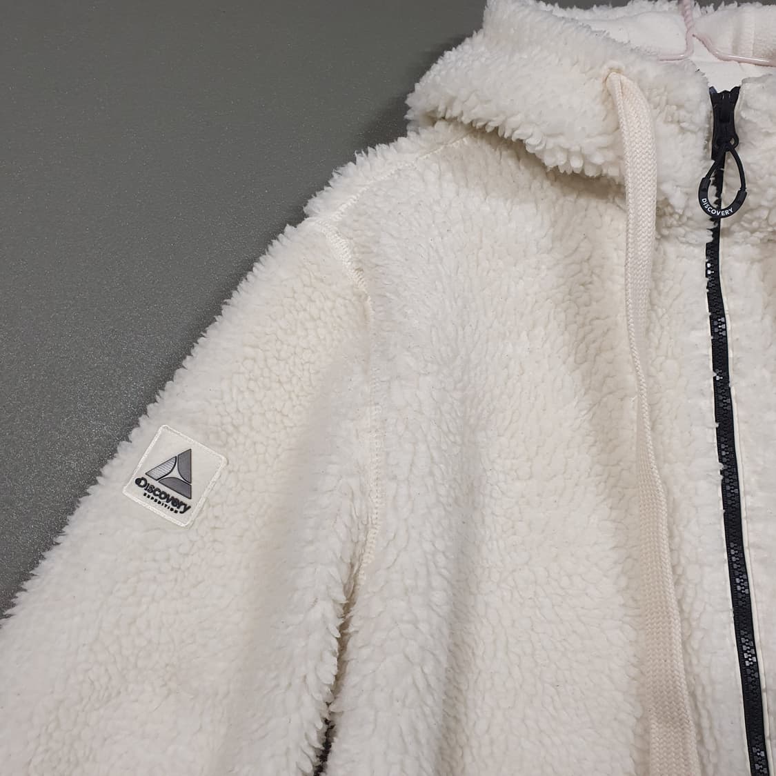 M) 디스커버리 21FW 테크플리스 양털 후드 뽀글이 플리스 자켓 크림 상품이미지4