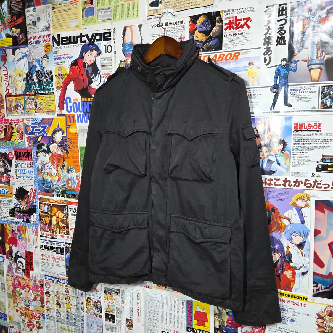 JPN 블랙 코튼 나일론 멀티 포켓 투지퍼 자켓 상품이미지2