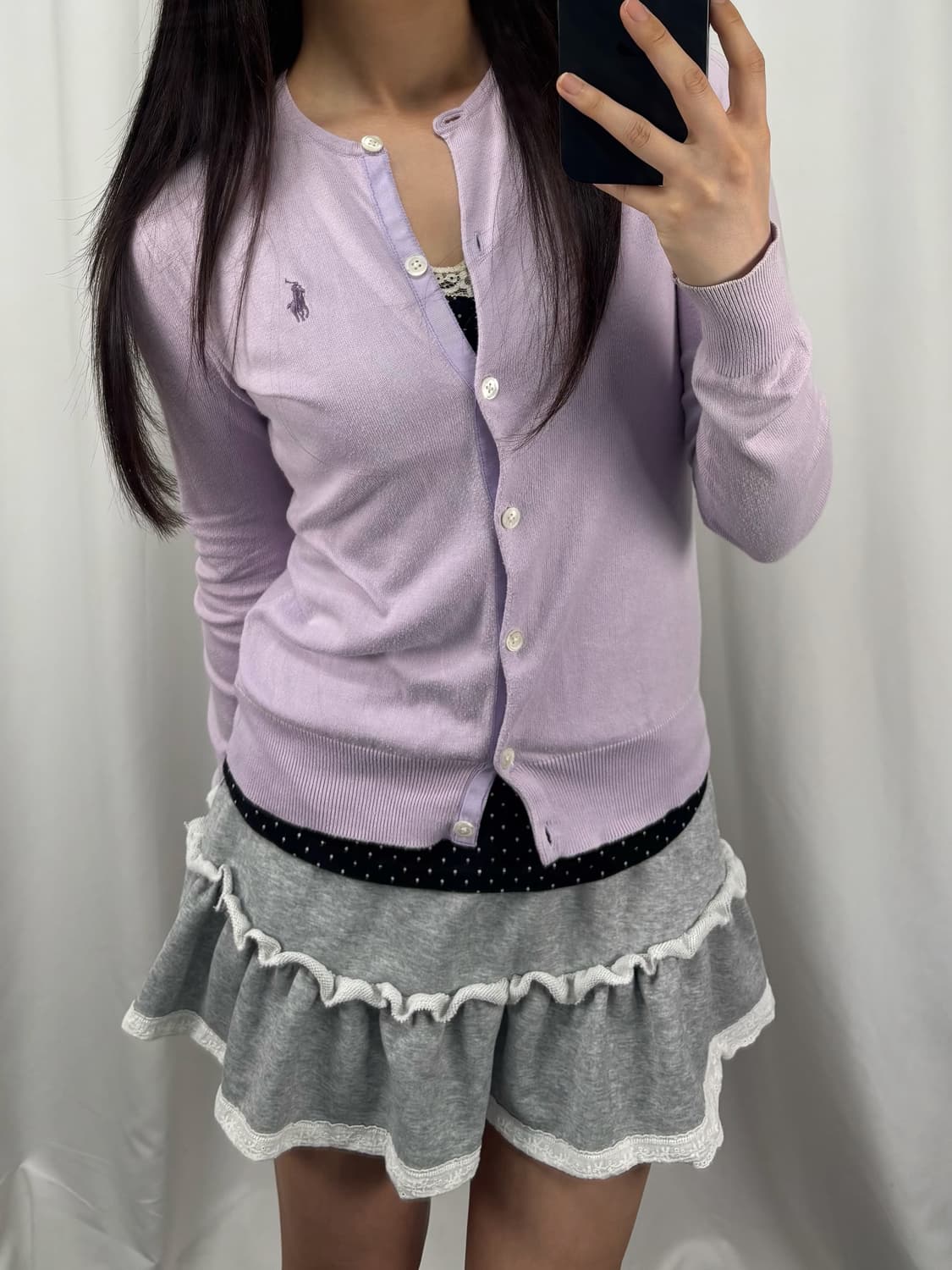 폴로 피마코튼 퍼플 가디건 상품이미지2