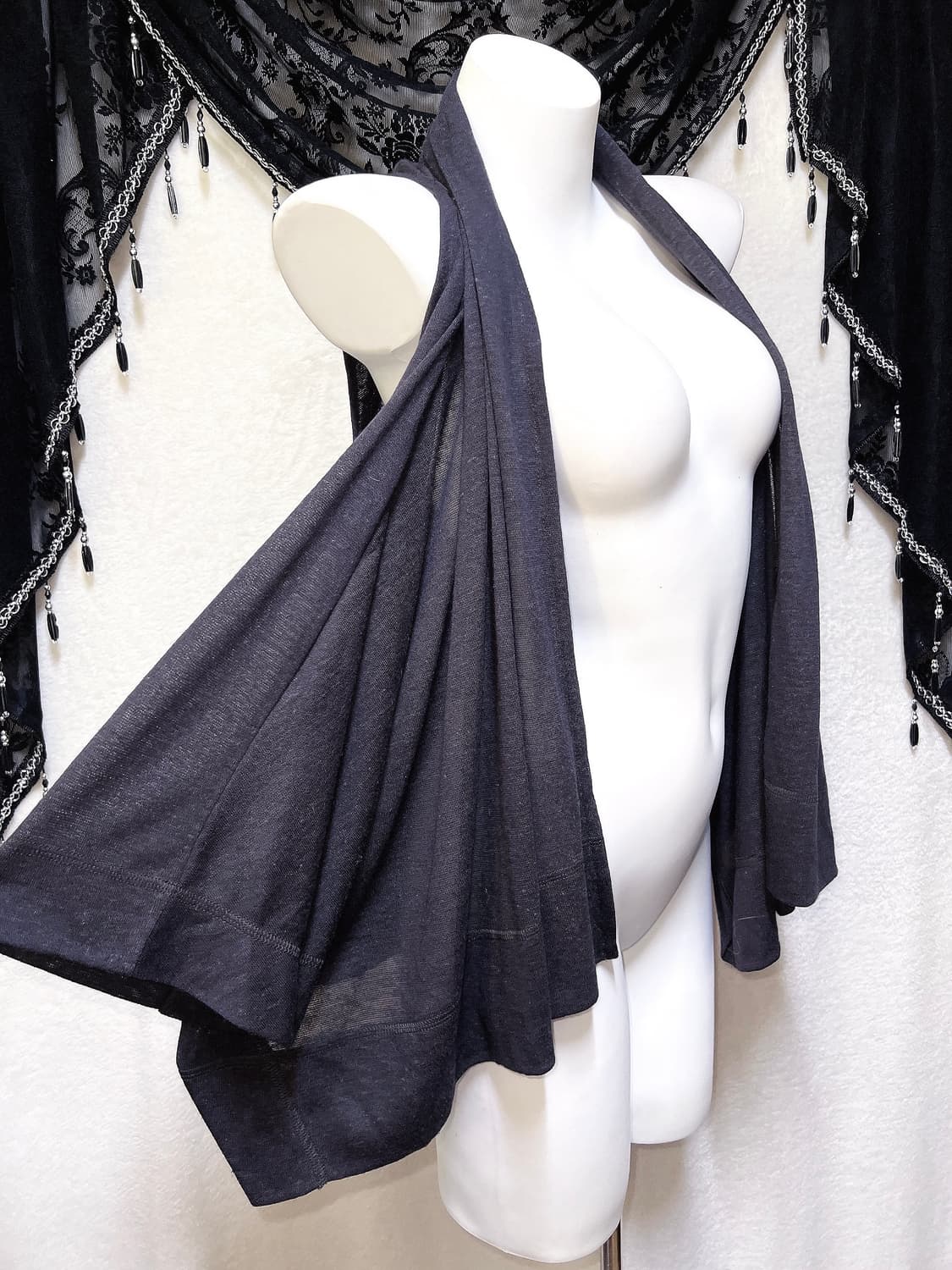 오리엔탈 드레이프 언발 레이어드 조끼 베스트 가디건 로브 페어리그런지 상품이미지5