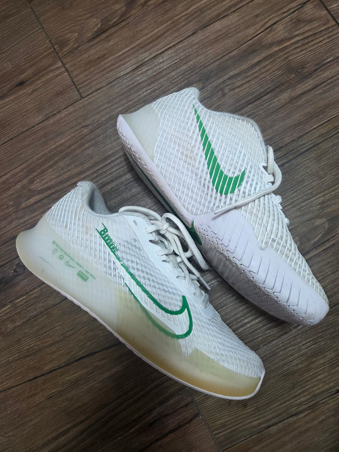 나이키 줌 베이퍼 11 HC 화이트/켈리그린 245 상품이미지3