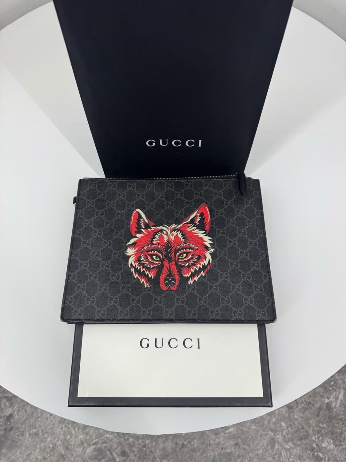 [한정판] 구찌 레드 울프 클러치 파우치 가방 OS 상품이미지1