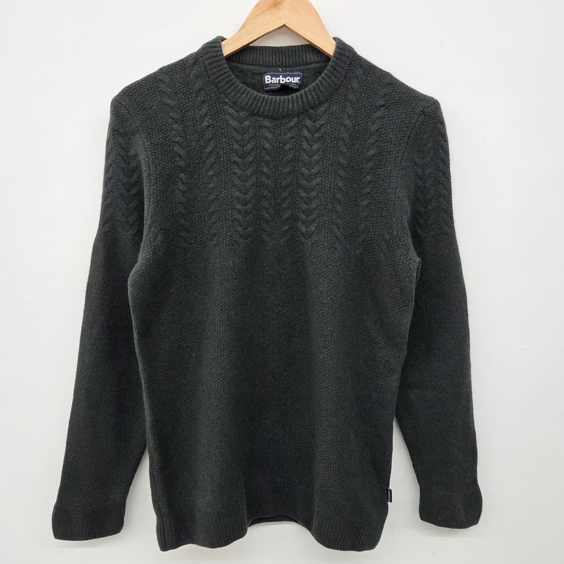 바버 블랙 케이블 니트 스웨터 남성 L 상품이미지2