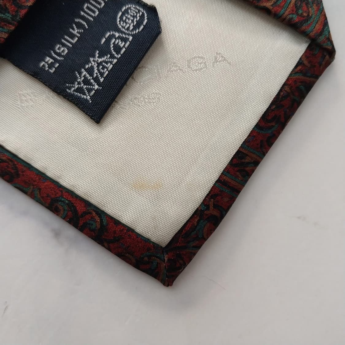 발렌시아가 실크 브라운 페이즐리 넥타이 8.5cm A+~A등급 K1820 상품이미지10