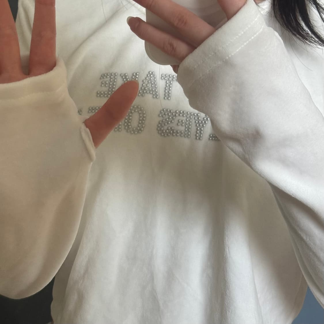 Mnc 벨벳 크롭 티셔츠 상품이미지4