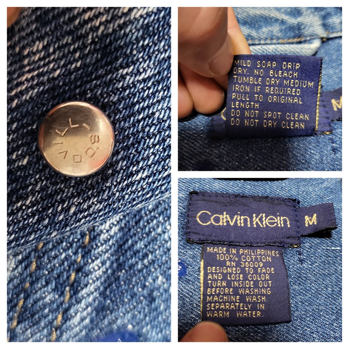 (M) Y2K CK 캘빈클라인 스터드 데님자켓 락시크 펑크자켓 상품이미지9