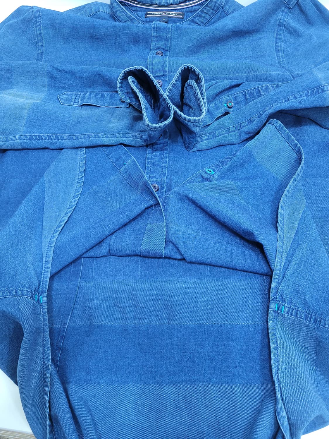 TOMMY HILFIGER 타미힐피거 인디고 코튼 셔츠 / 남 M 블루
 상품이미지6