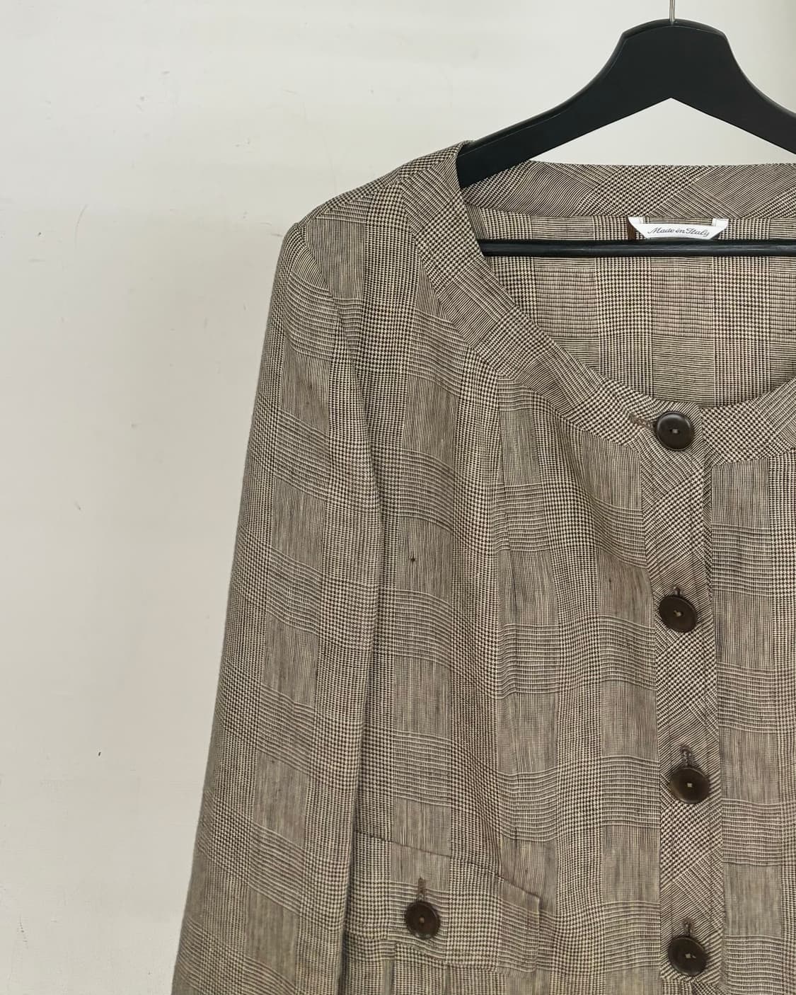 막스마라 브라운 트위드 린넨 블레이저 상품이미지4