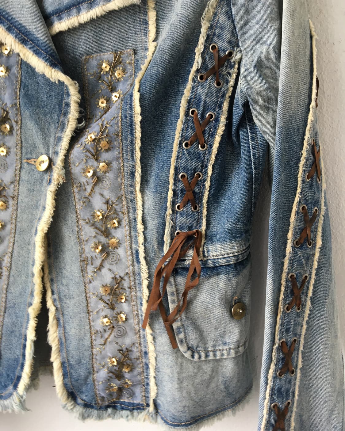 Lace up point denim jacket 상품이미지5