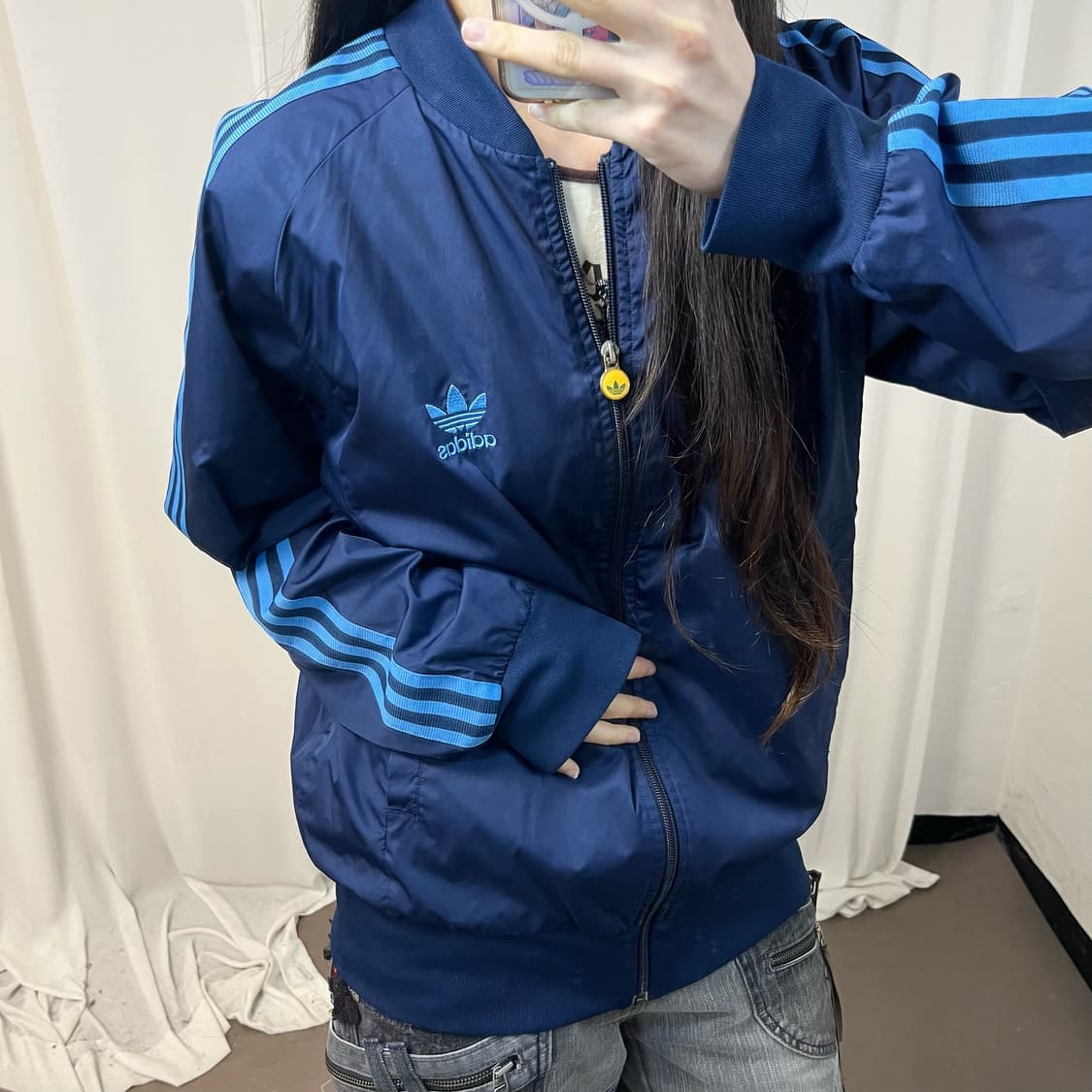Adidas navy twisted track top 상품이미지3
