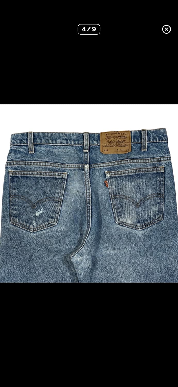 90s Levi’s usa 517 오렌지탭 플레어 데님 연청 상품이미지4