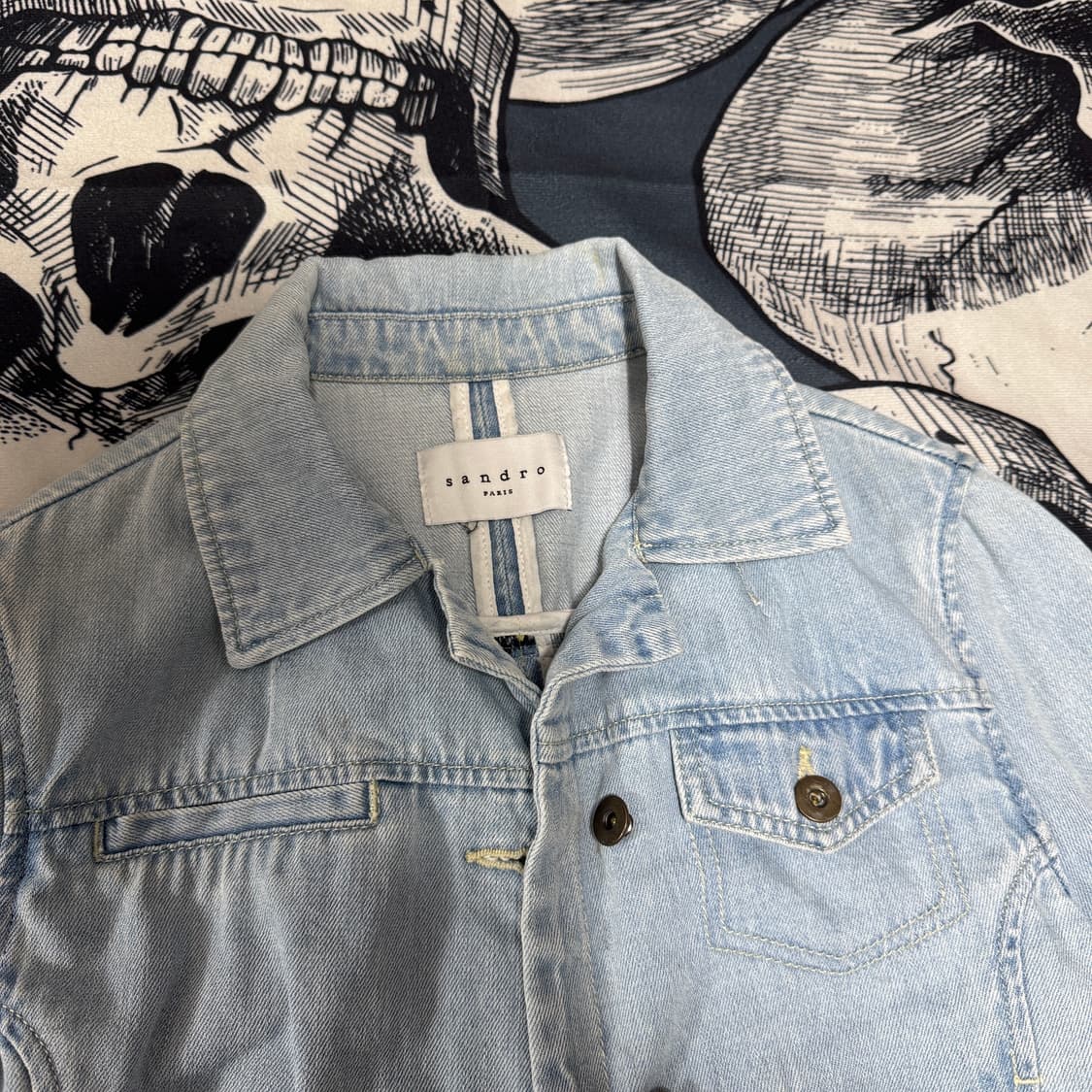 산드로 연청데님자켓 여성 39 (79-86-160)사이즈 상품이미지3