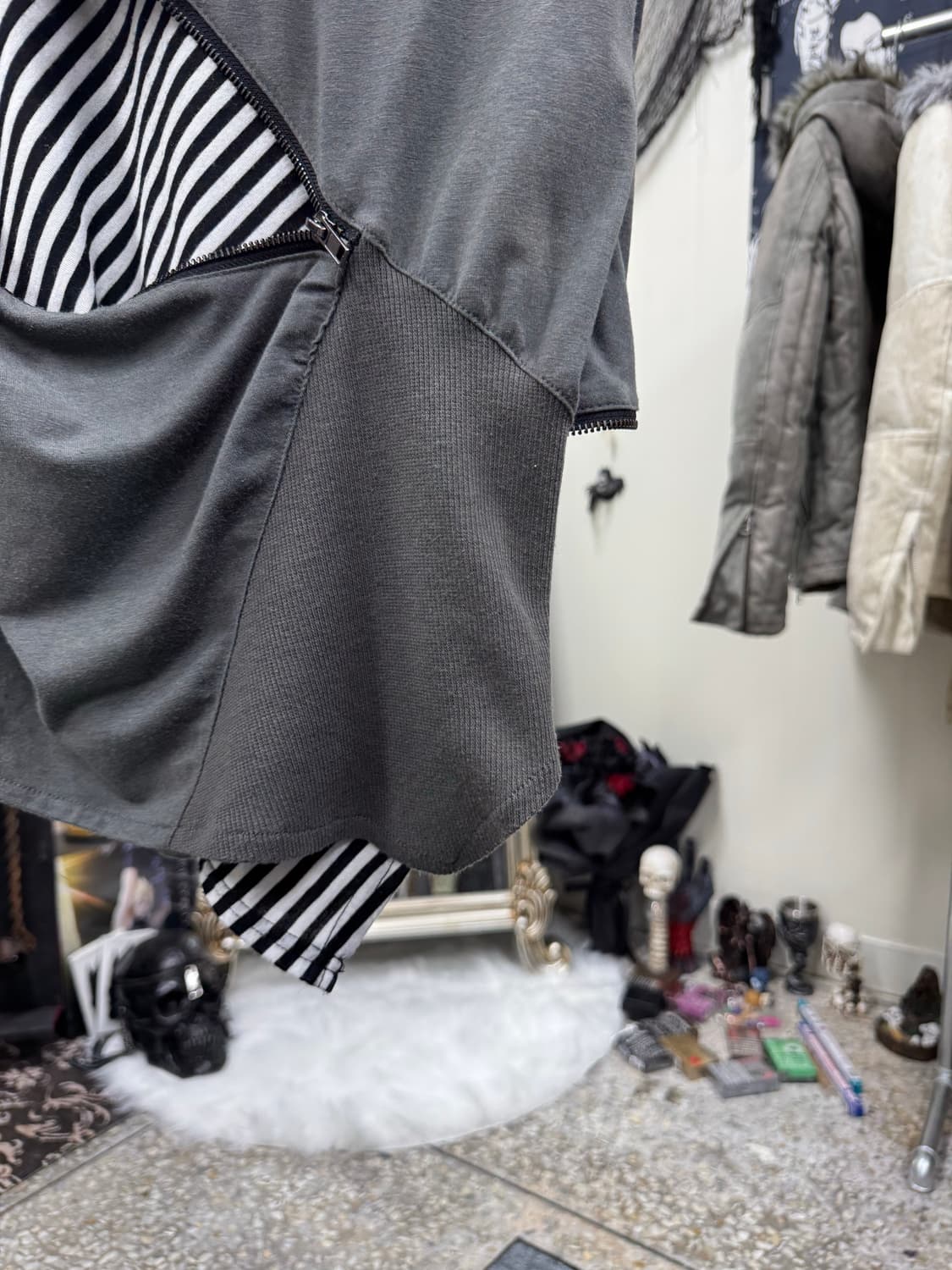 Japanese vintage zipper layered pk top 상품이미지5
