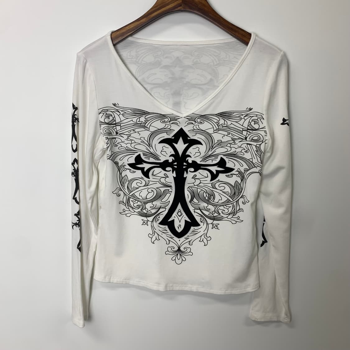 Vintage 빈티지 y2k 와투케 지뢰계 프린팅 롱슬리브 긴팔티 상품이미지2