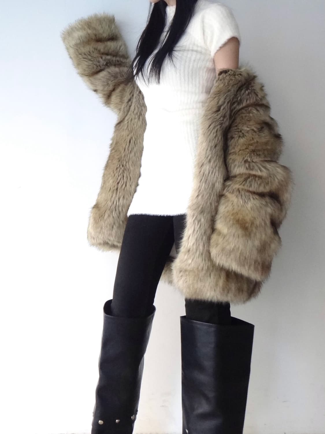 Moca fur jacket / brown 상품이미지3