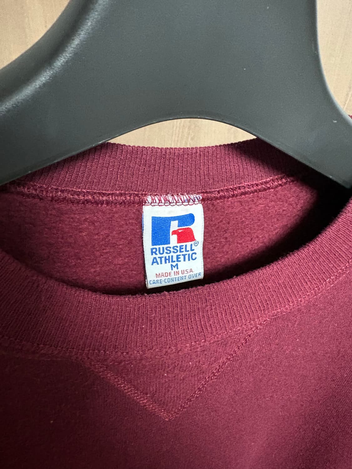 [M] 90s USA 러셀 스웻셔츠 와인 상품이미지3