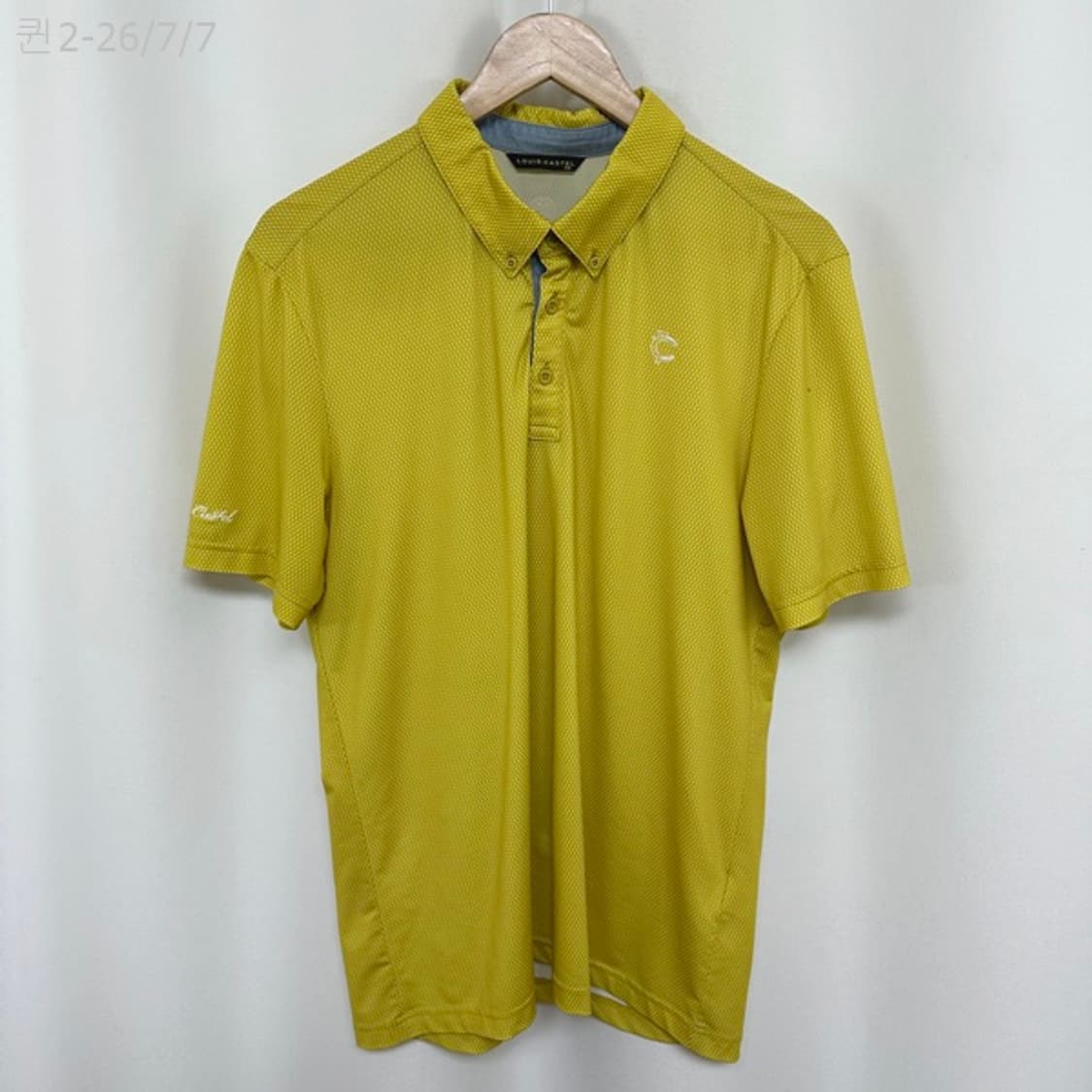 
루이까스텔 남자 스판 카라 반팔티 옐로우 100 상품이미지1