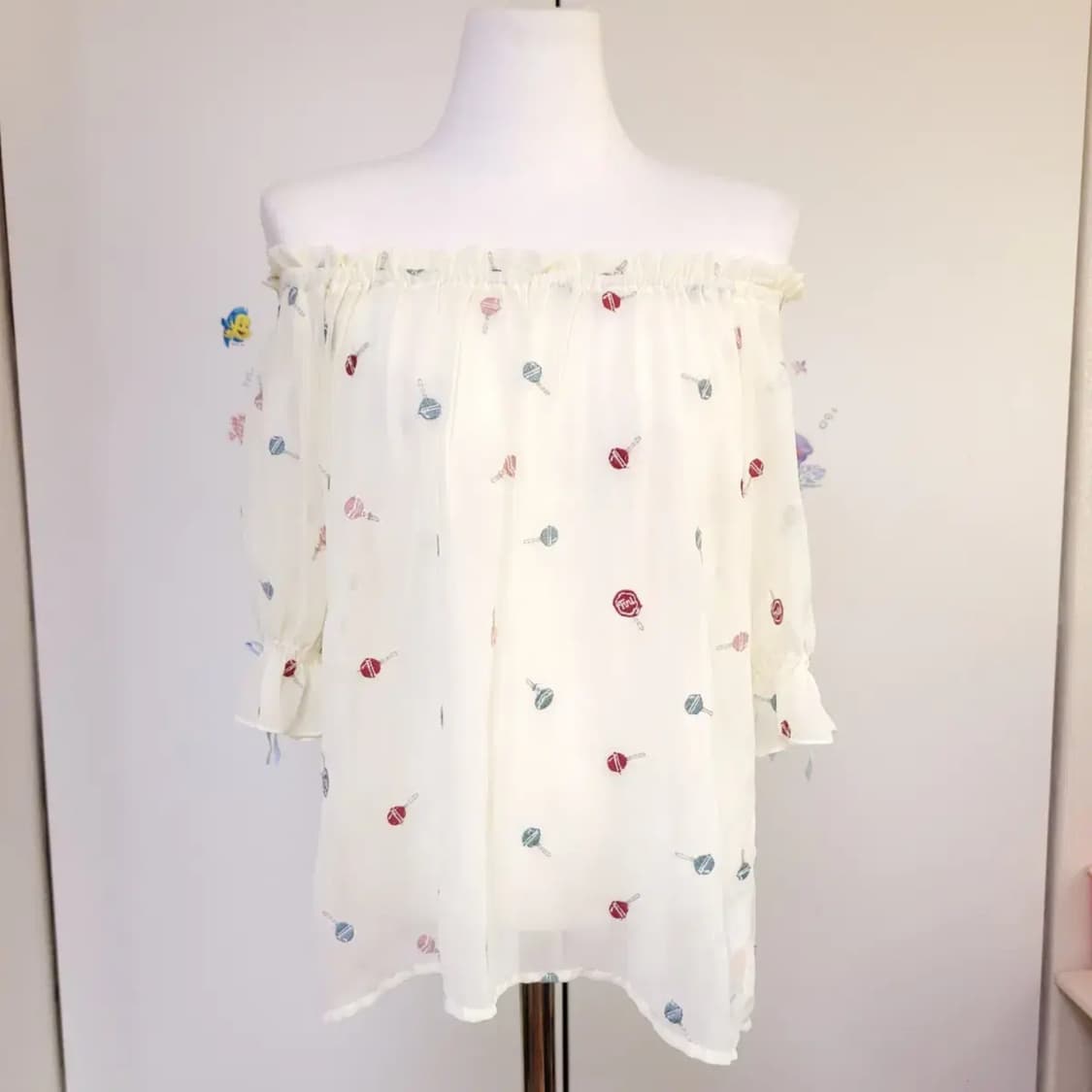 일본빈티지 시스루 오프숄더 탑 상품이미지1