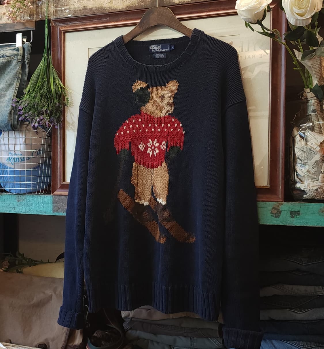 90s 폴로 랄프로렌 베어 핸드니트 L 상품이미지2