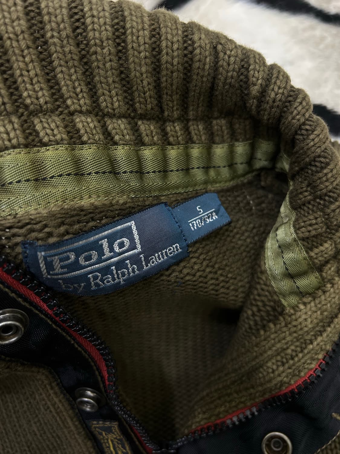 [S]폴로랄프로렌 코만도 숄카라 헤비 니트/빈티키카키 상품이미지6