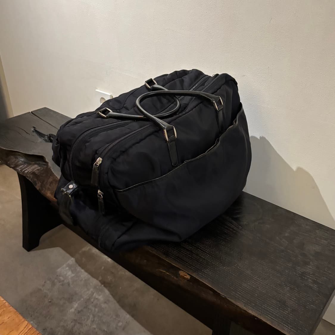 vtg nylon/leather trmming big boston bag 상품이미지2